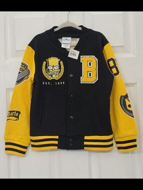 The Simpsons Bart Simpson Kids Varsity Jacket by Freeze, Size 4/5
